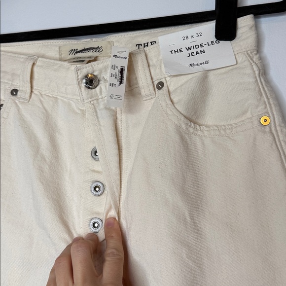NWT The Wide-Leg Jean in Summer Denim ecru wash tan jeans size 28 - Picture 4 of 9